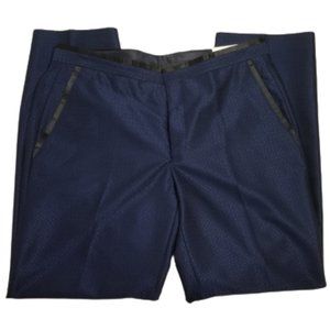 Sean John MALO Blue and Black Diamond Jacquard Dress Pants